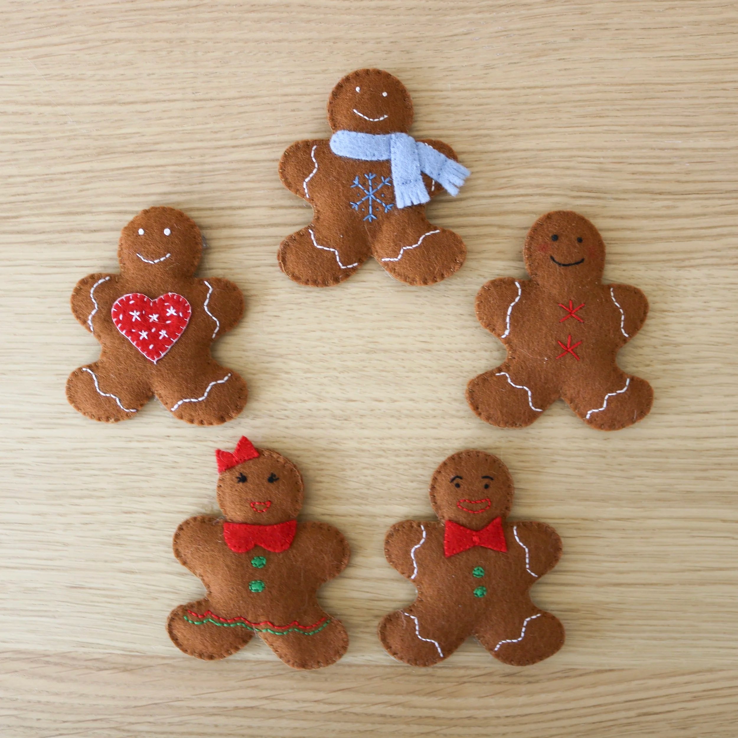 Felt Gingerbread Men (5 pcs.)