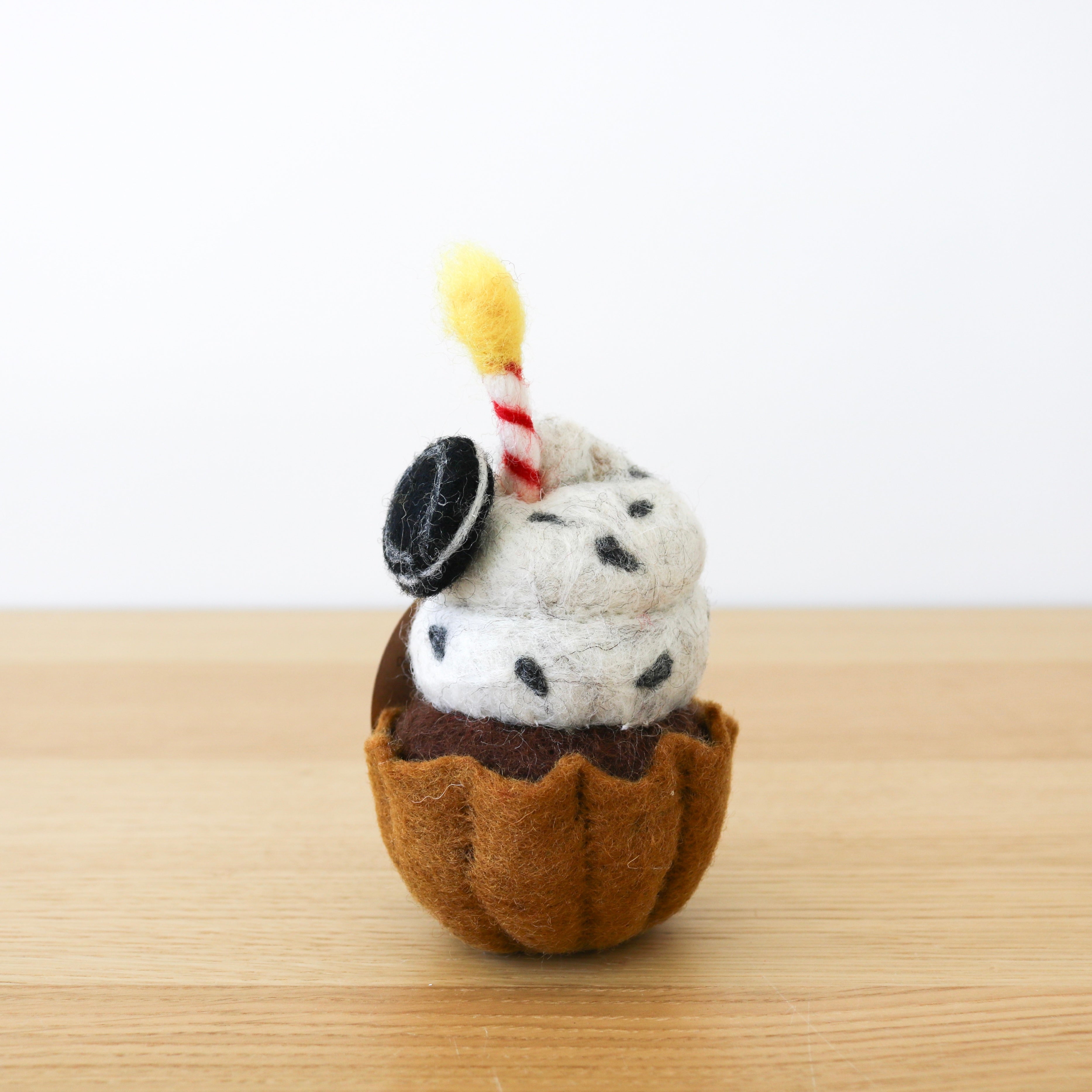 Felt Giant Oreo Cupcake with Candle