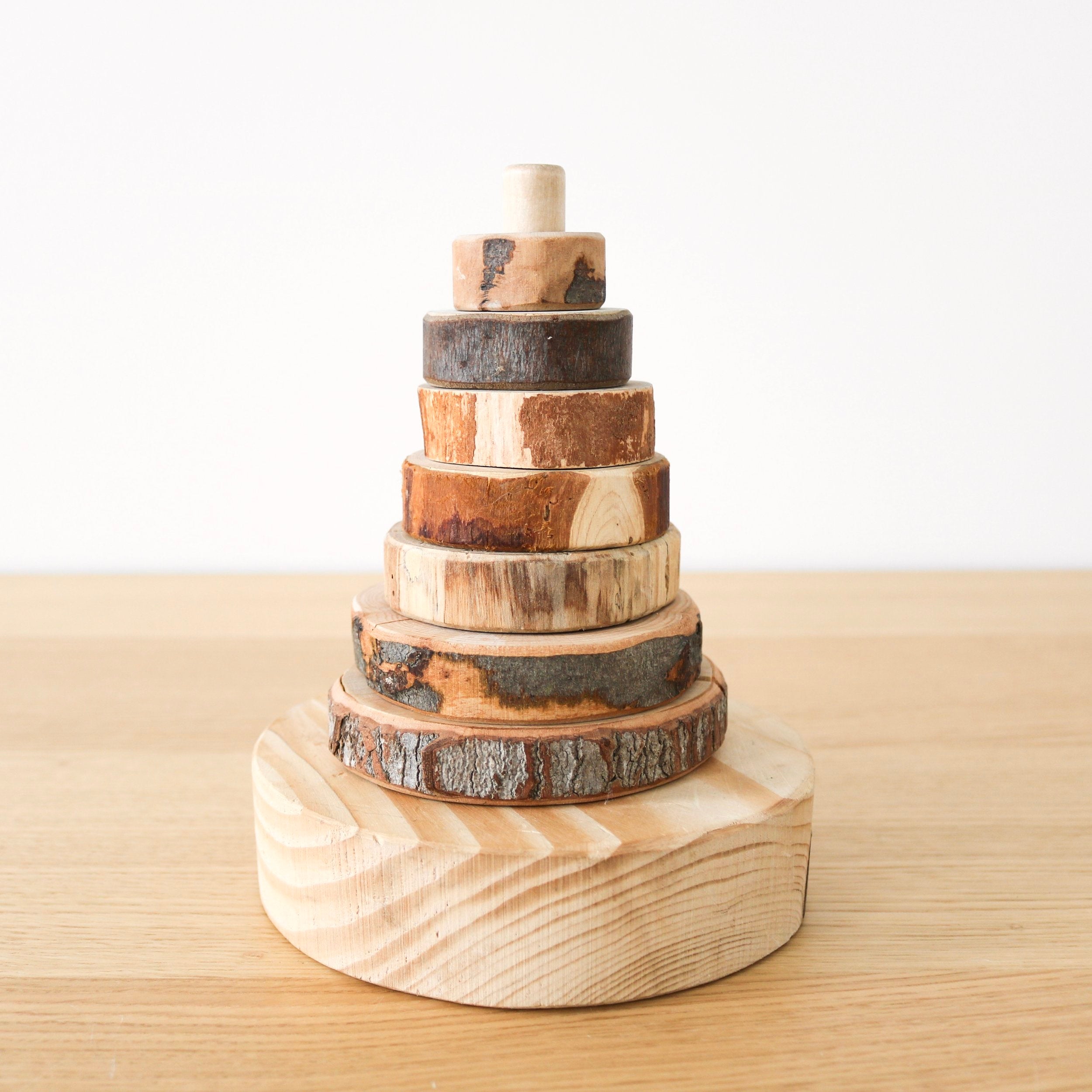 Empileur en bois naturel 