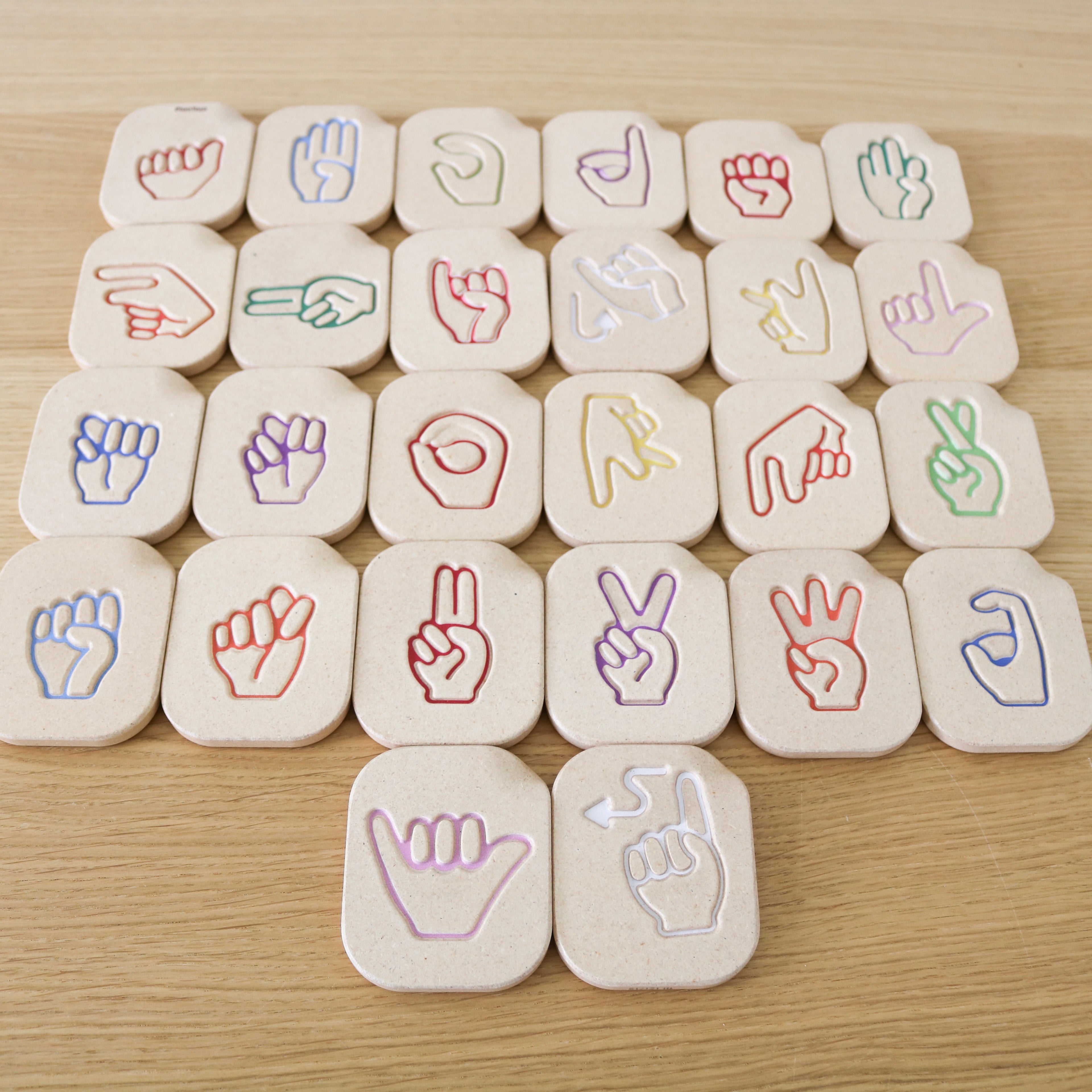 Hand Sign Alphabet Tiles