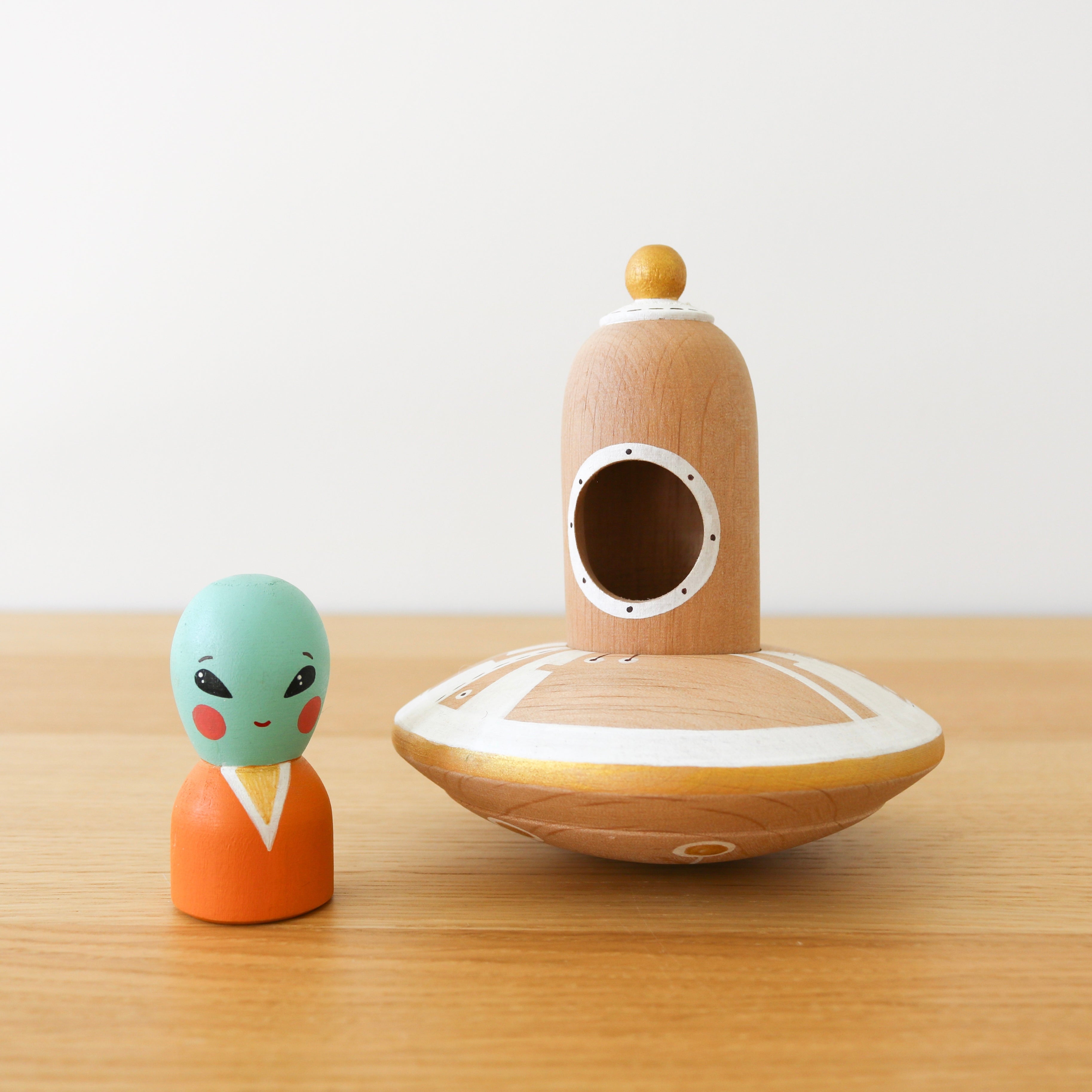 UFO Spaceship with Alien Peg Doll