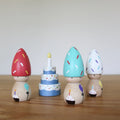Gnomes d'anniversaire et gâteau (4 pièces)