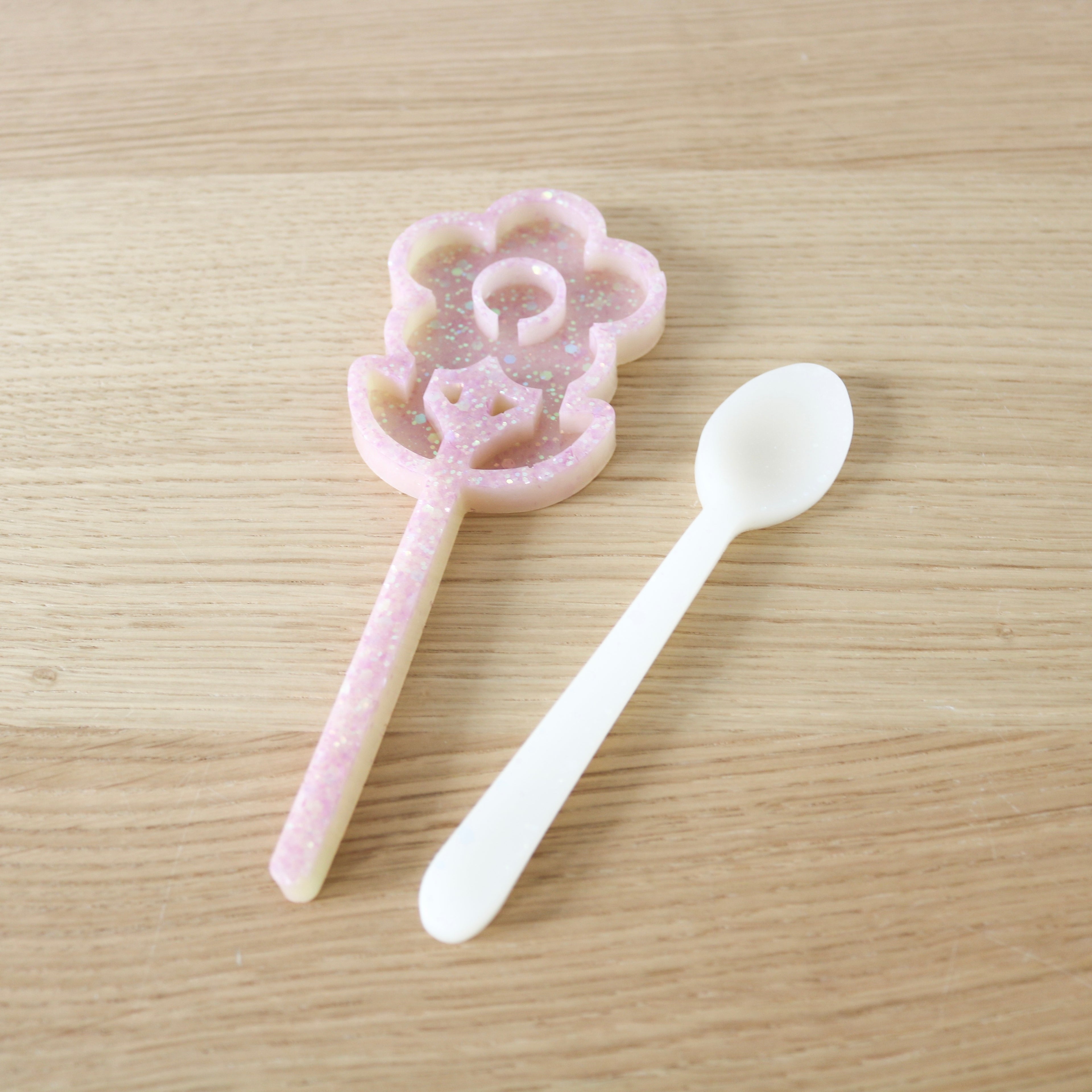 Resin Flower and Ivory Spoon