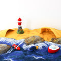 Felt Beach Play Mat, Lighthouse, Boat and Fish