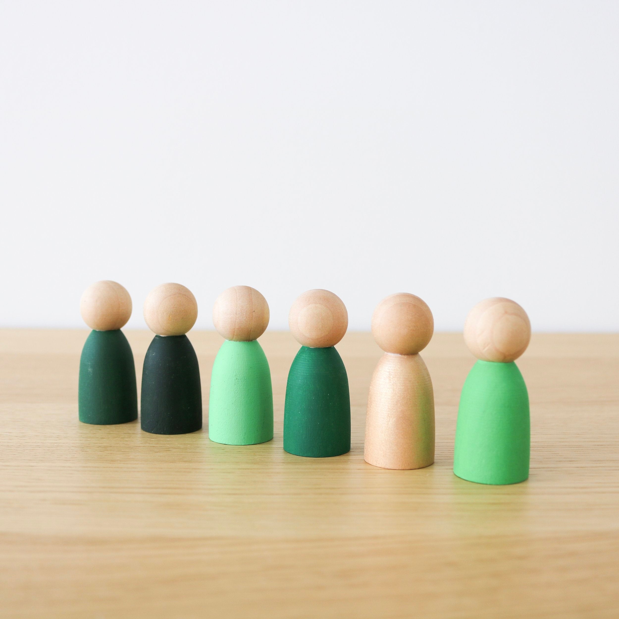 Poupées en bois pour la Saint-Patrick (6 pièces)