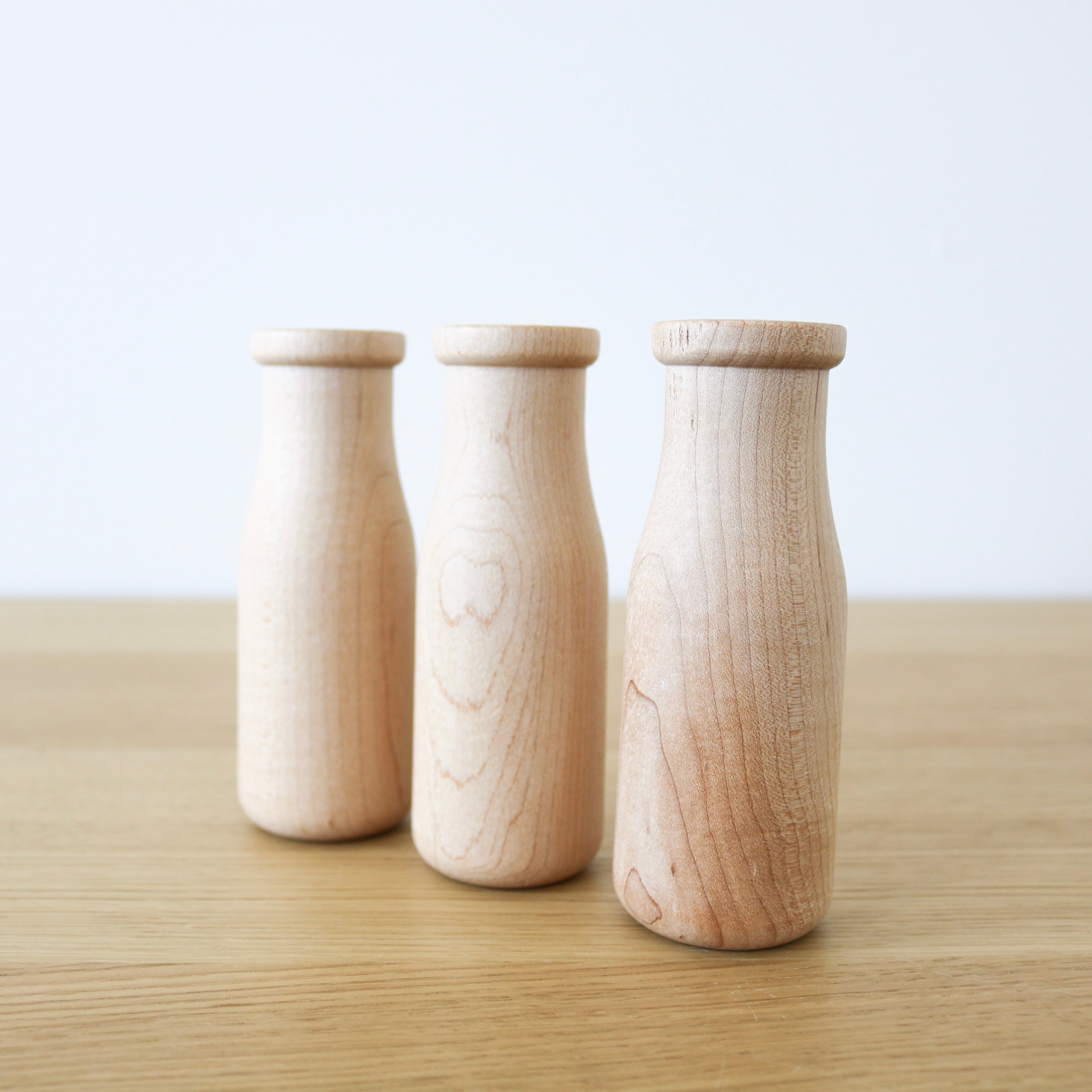 Wooden Milk Bottles (3 pcs.)