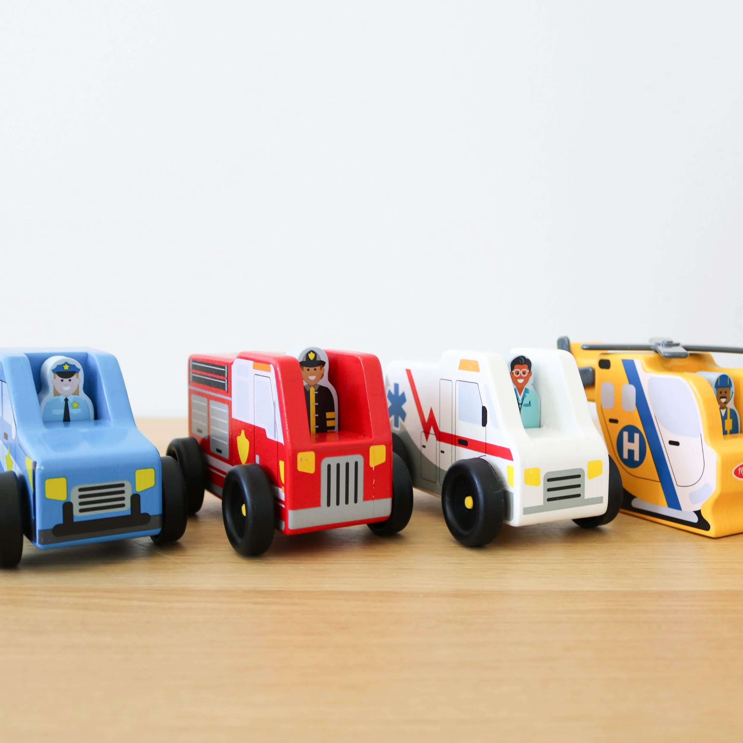 Emergency Vehicle Wooden Play Set