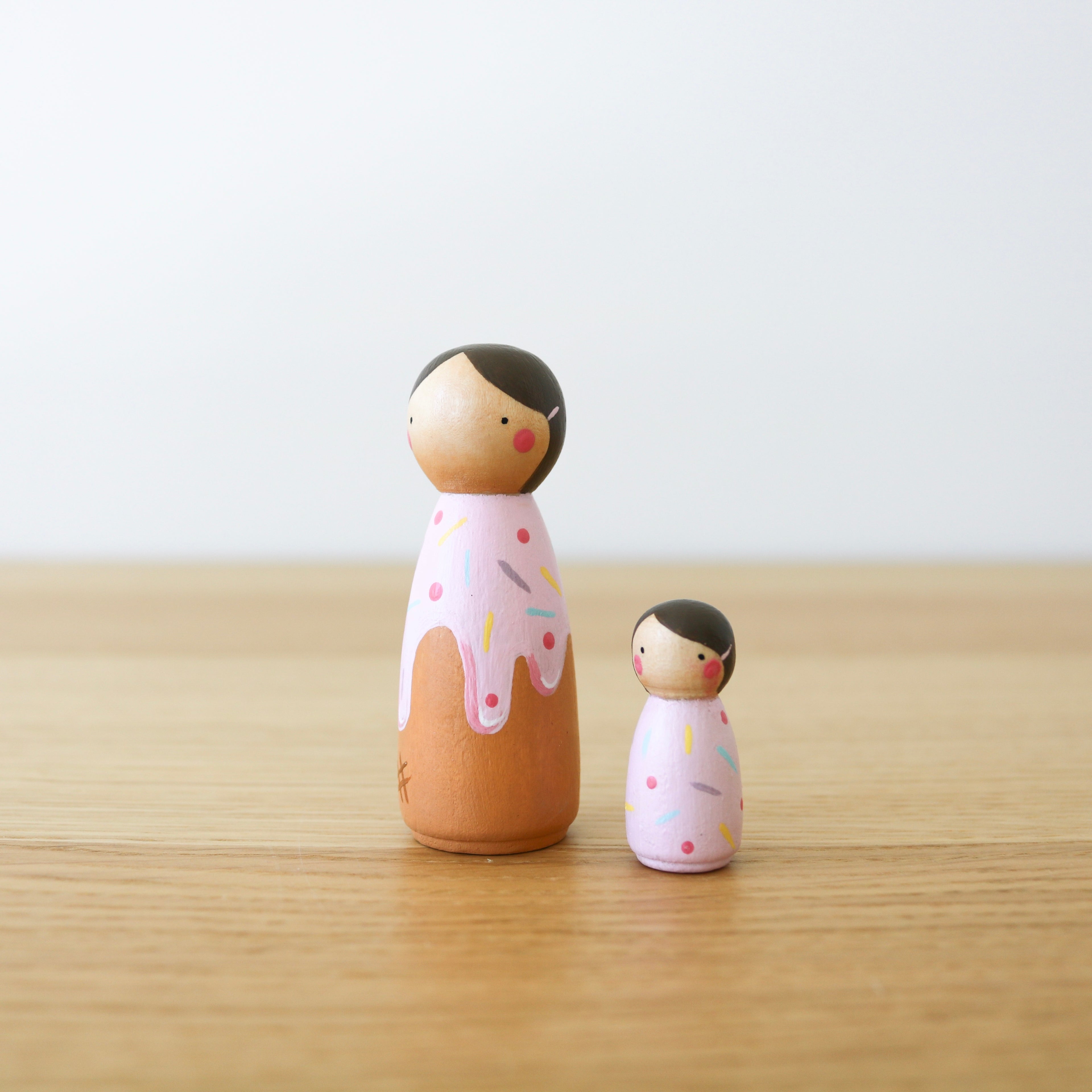 Sprinkle Donut Peg Dolls (2 pcs.)