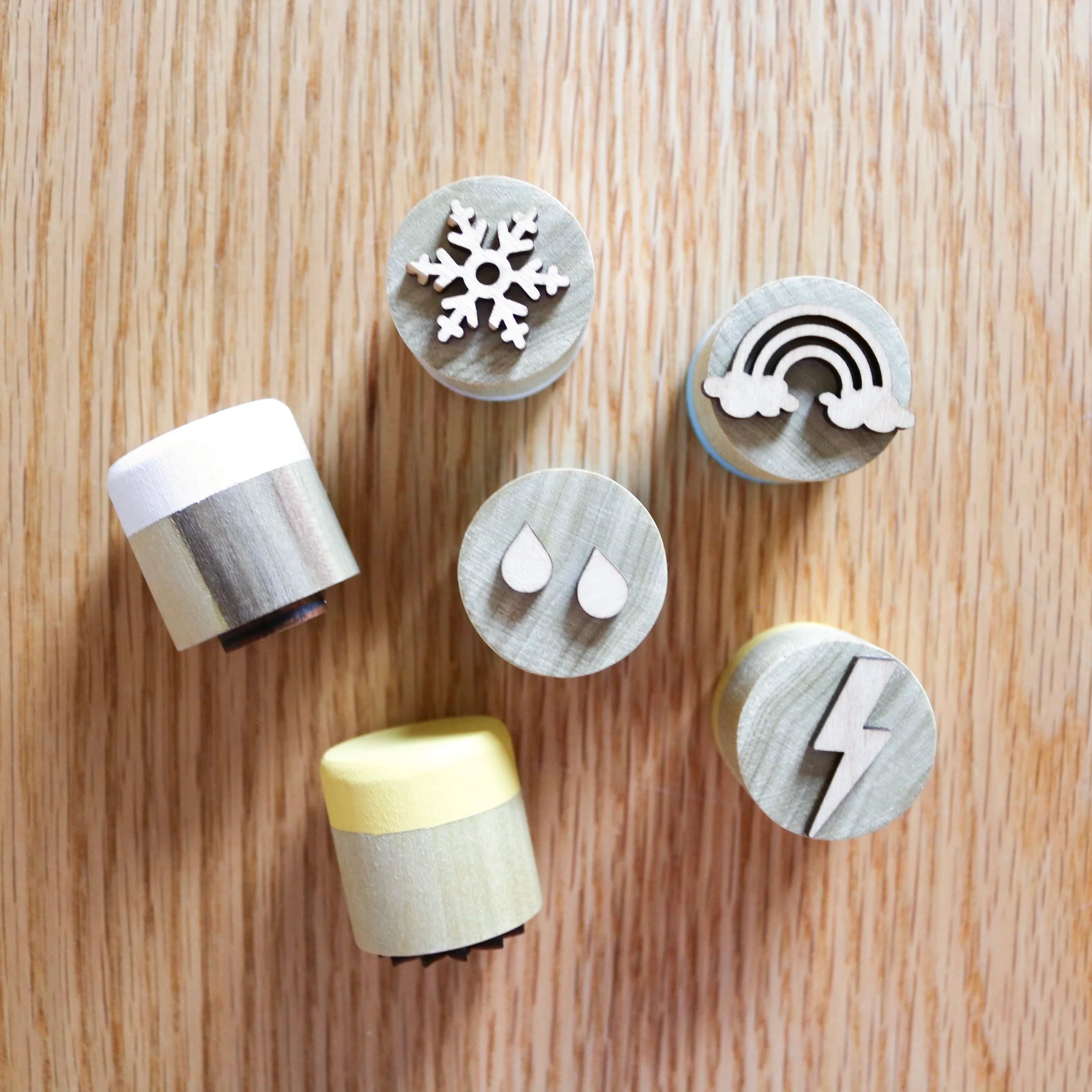 Tampons pour pâte à modeler sur le thème de la météo (6 pièces)