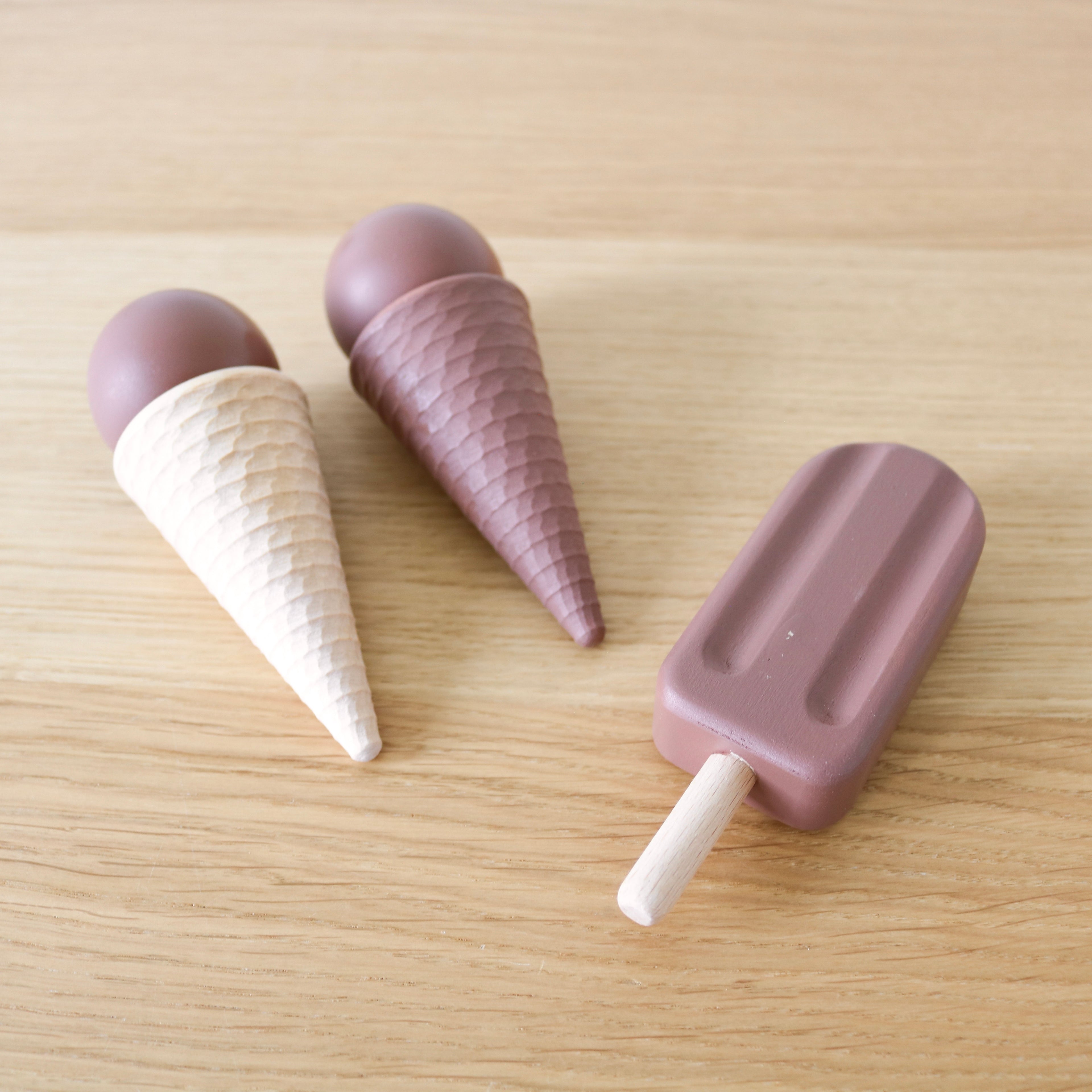 Wooden Chocolate Ice Cream and Popsicle