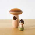 Mushroom House with Acorn Peg Doll