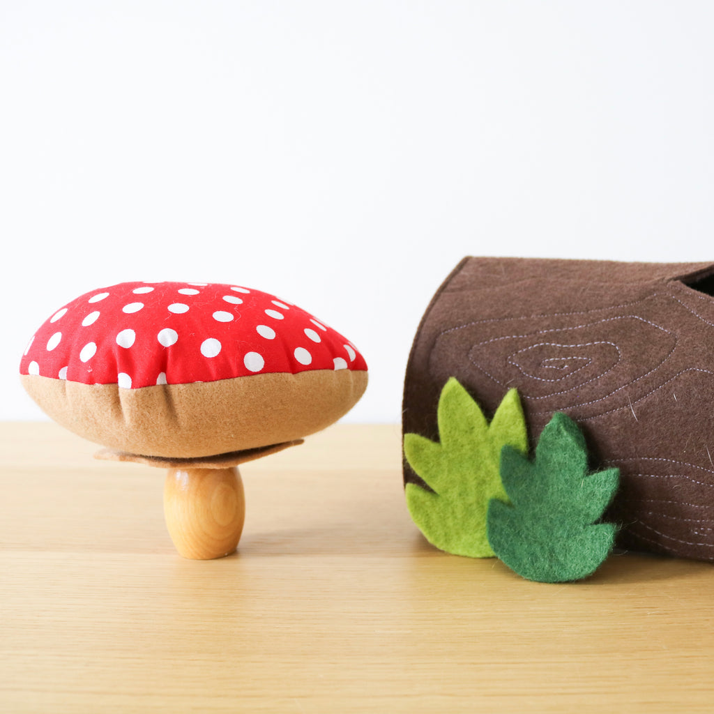 Hollow Log and Mushroom Playset