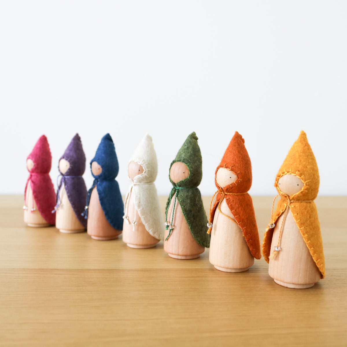 Rainbow Wooden Gnome Set
