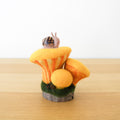 Felt Chanterelle Mushrooms and Snail