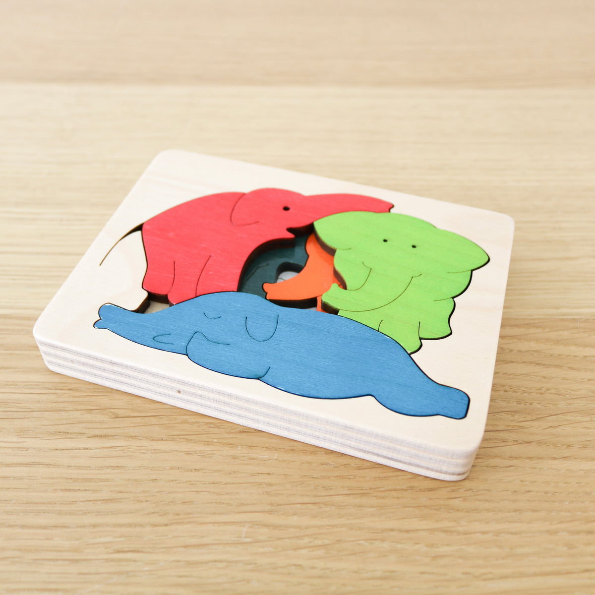 George Luck Elephants Wooden Puzzle