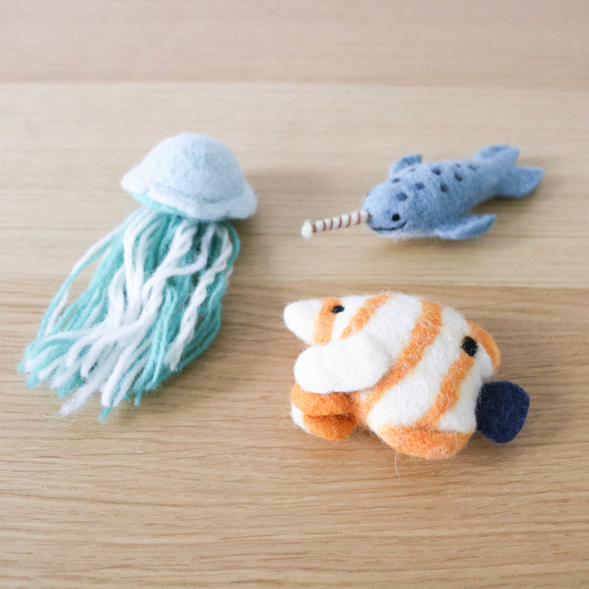 Felt Narwhal, Jellyfish and Butterfly Fish