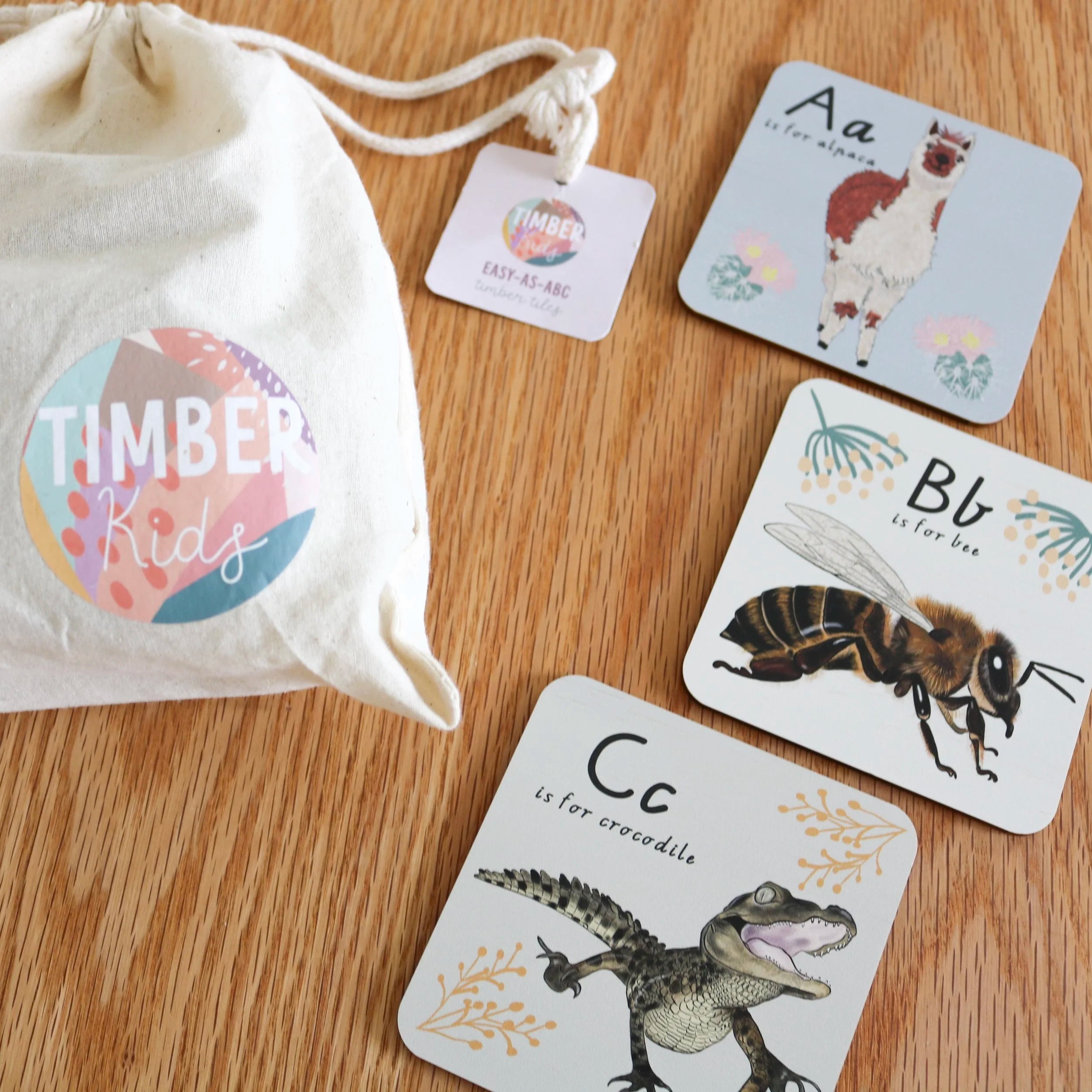 Easy As ABC Timber Tiles and Stand