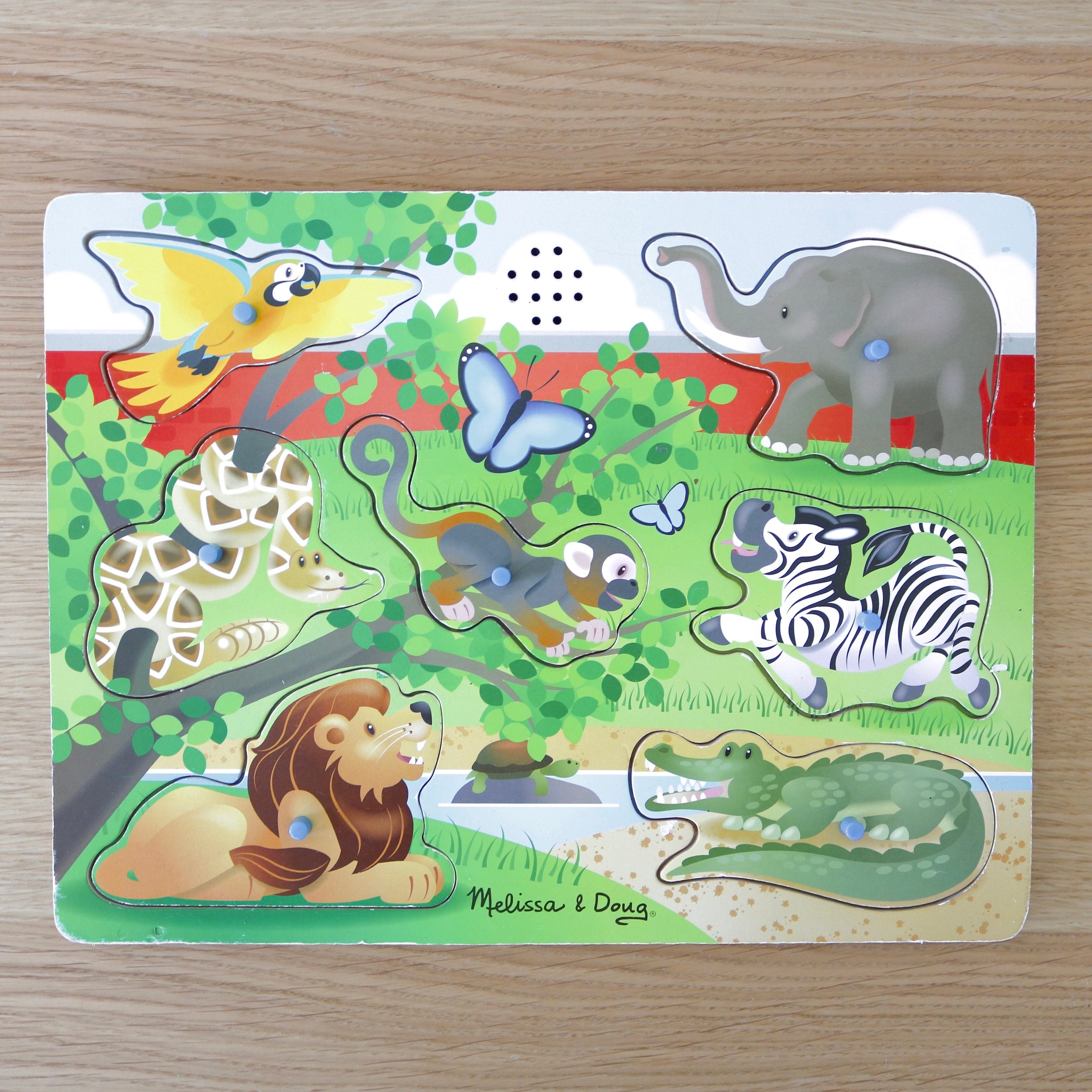 Au zoo, puzzle sonore en bois