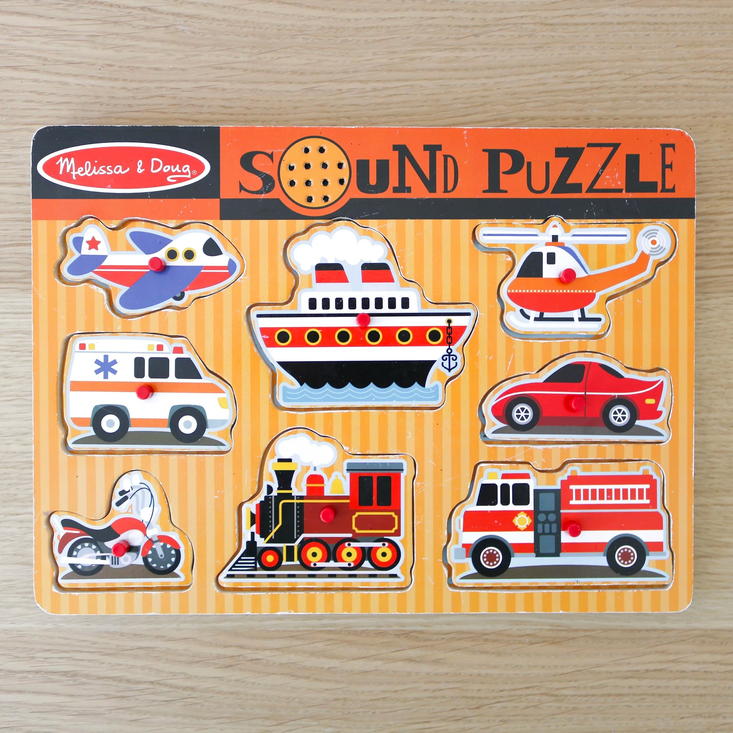 Puzzle sonore en bois Véhicules 