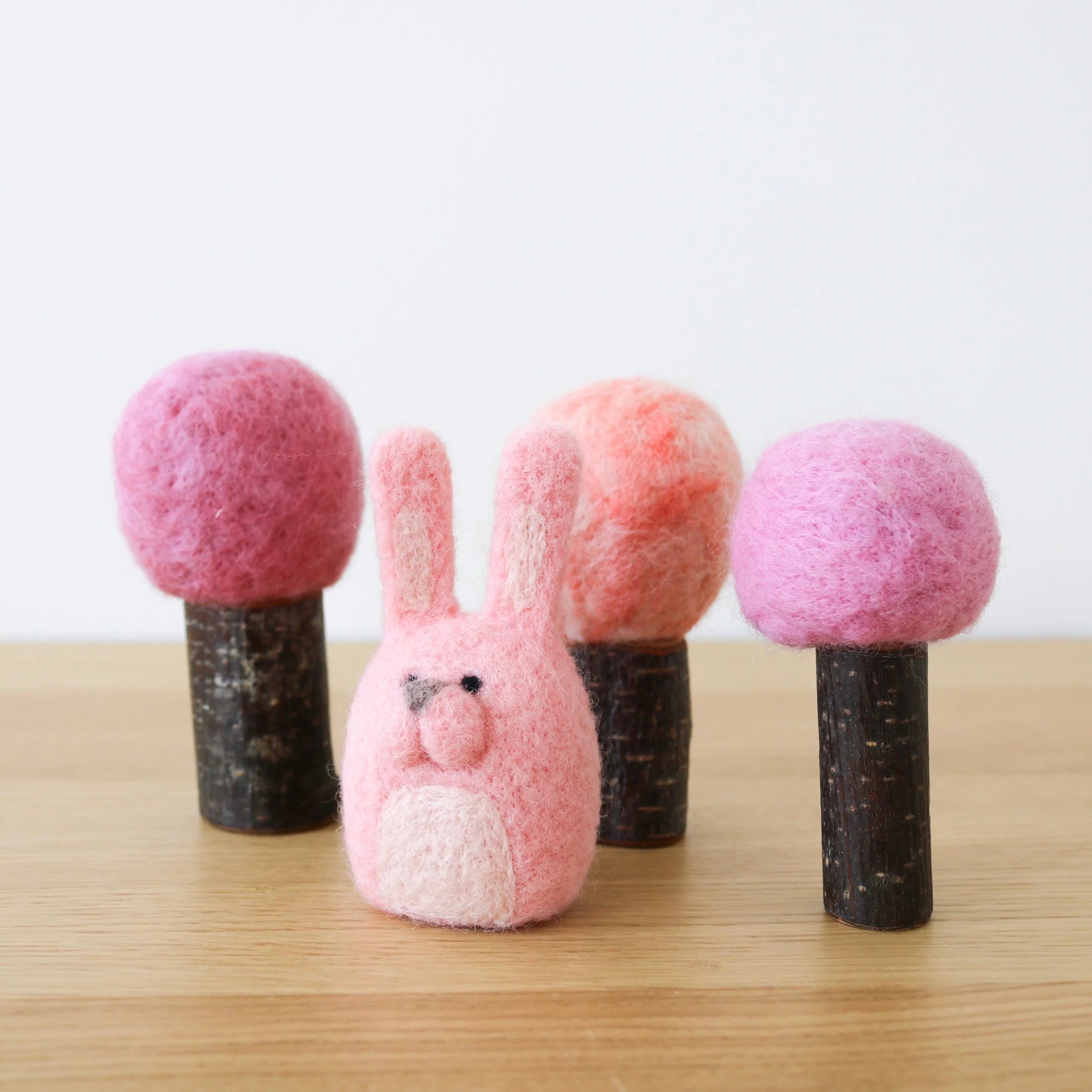 Spring Trees and Bunny (4 pcs.)