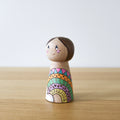 Jumbo Boho Rainbow Peg Doll