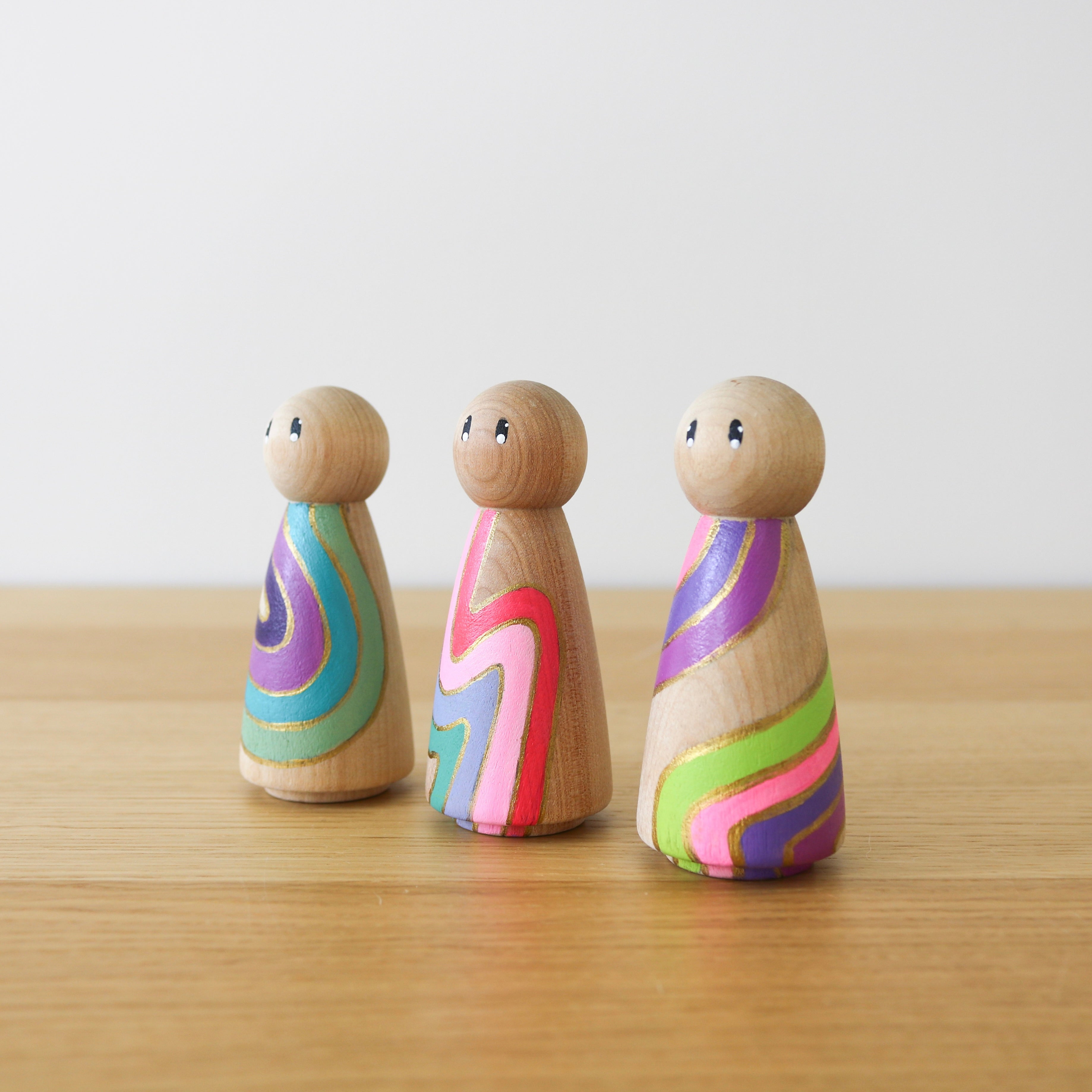 Rainbow Peg Dolls (3 pcs.)