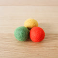 Green, Yellow and Orange Felt Balls 3.5cm (3 pcs.)
