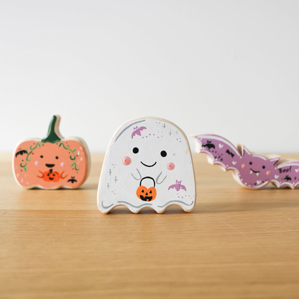Ghost, Jack-o-Lantern and Bat