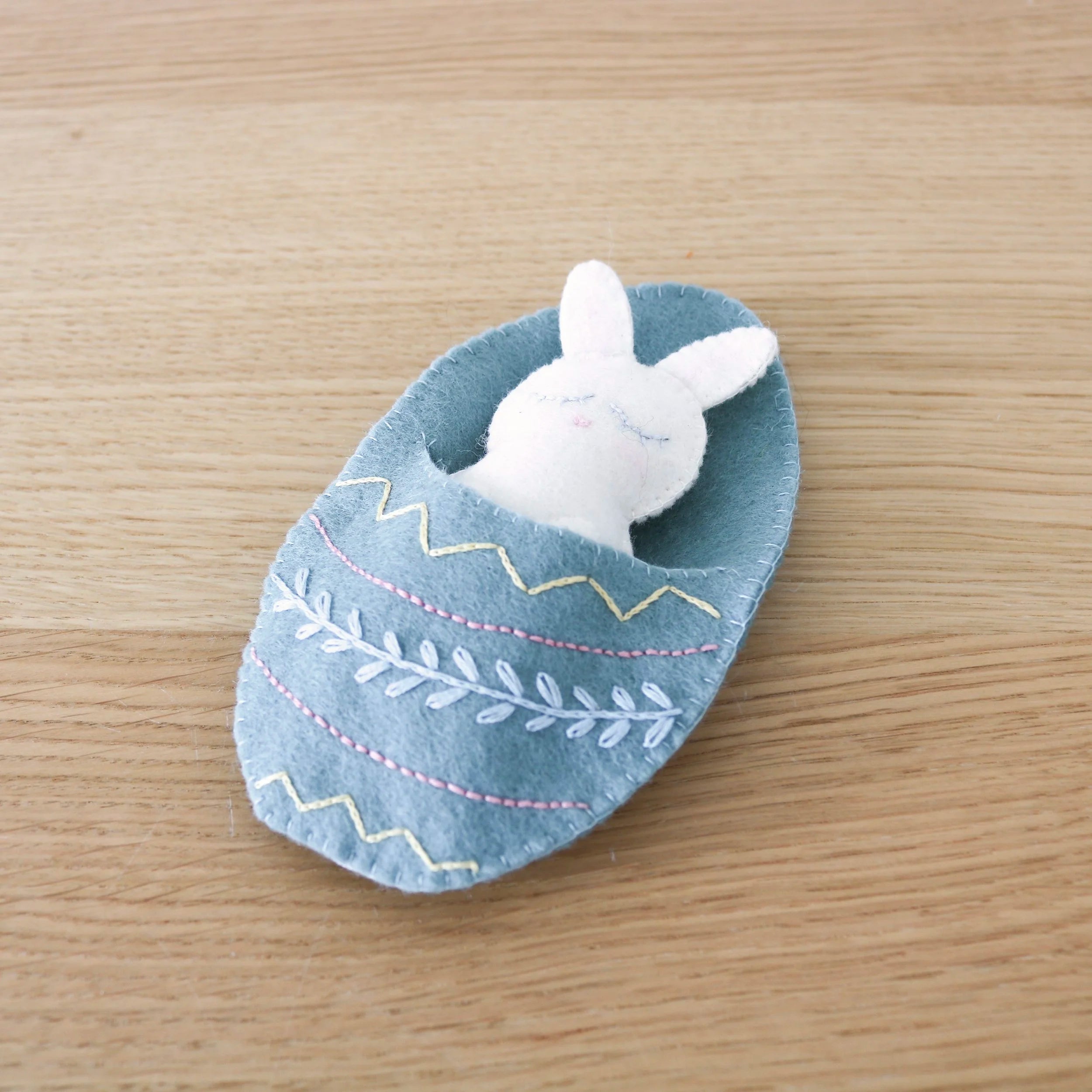 Sleeping Bunny in Egg (Dark Blue)